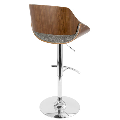 Fabrizzi - Mid Century Modern Adjustable Barstool With Swivel With Rounded T Footrest (Set of 3)