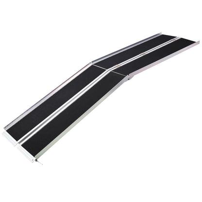 Portable And Foldable Wheelchair Ramp With Non Skid Surface