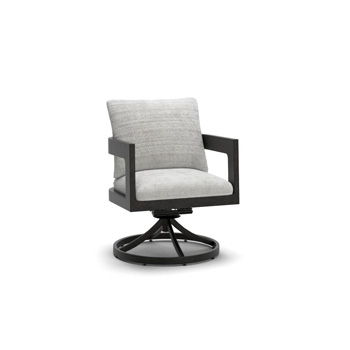 Salina Bay - Swivel Chair With Cushion (Set of 2) - Black / Gray