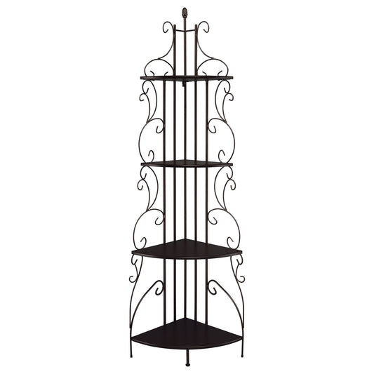 4 Shelf Corner Bookcase - Cappuccino