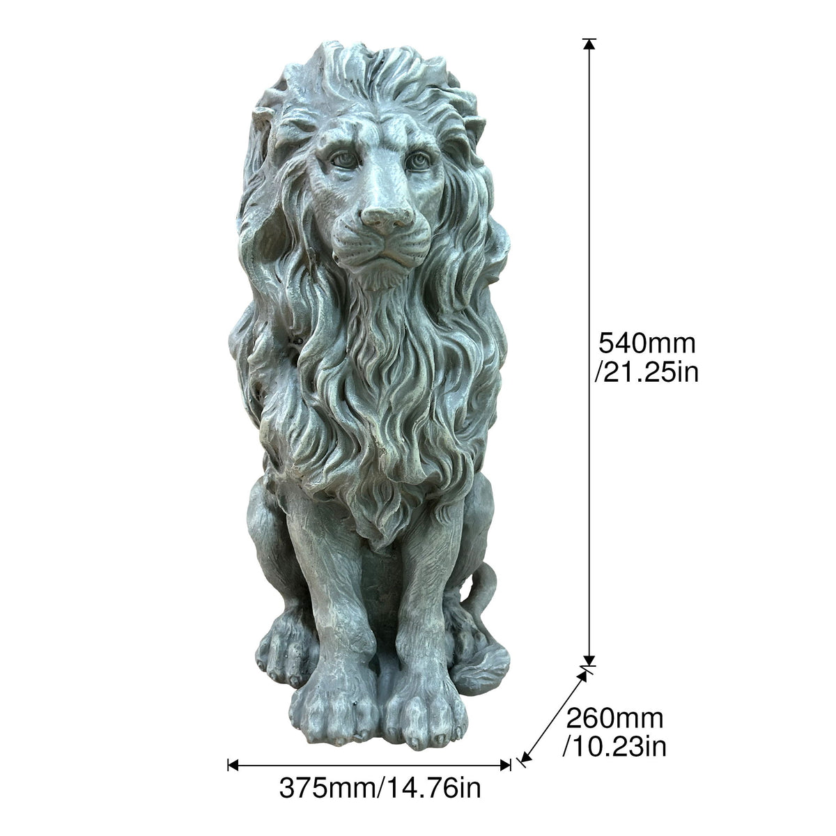 Magnesium Oxide Sitting Lion Statue Weatherproof Lion Sculpture Outdoor Garden Lawn Decor Ornament