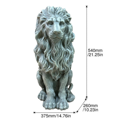 Magnesium Oxide Sitting Lion Statue Weatherproof Lion Sculpture Outdoor Garden Lawn Decor Ornament