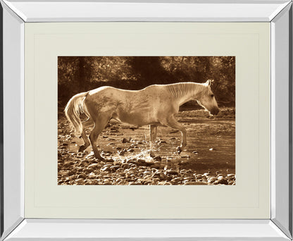 The Crossing By Wendy Caro - Mirror Framed Print Wall Art - Light Brown