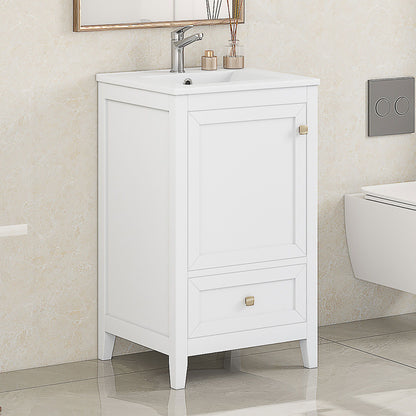 Bathroom Vanity With Sink, Soft Closing Cabinet Door, Storage Rack And Drawer