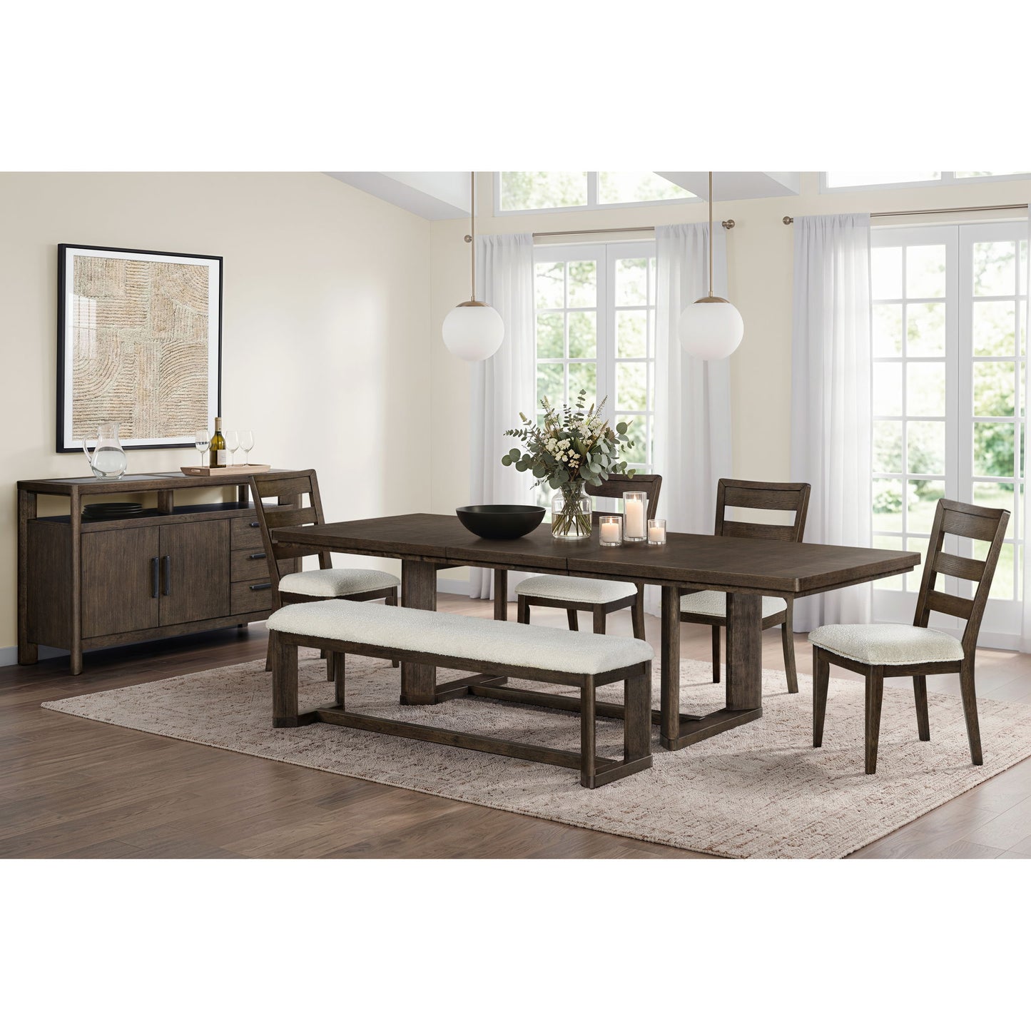 Side Server With Glass Inlay - Dark Oak