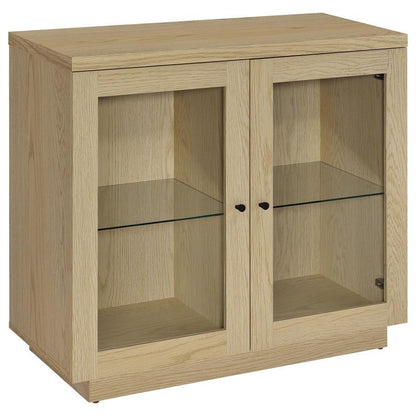 Tilbury - 2-Door Glass Front Accent Display Cabinet - Light Oak