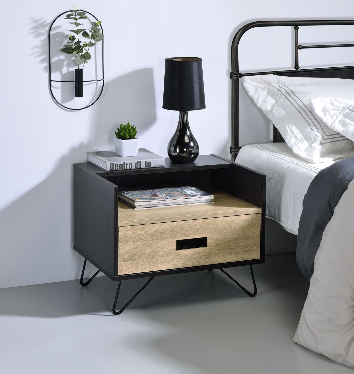 Melkree - Accent Table With Display & Utility Function - Black