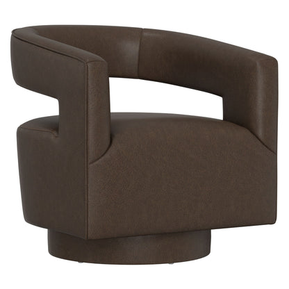 Swivel Accent Chair With Geometric Backrest