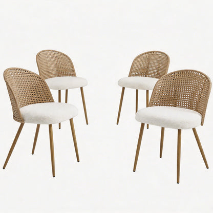 Dining Chairs (Set of 4) - Beige / Brown