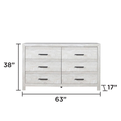 6 Drawer Dresser - Natural / Rustic
