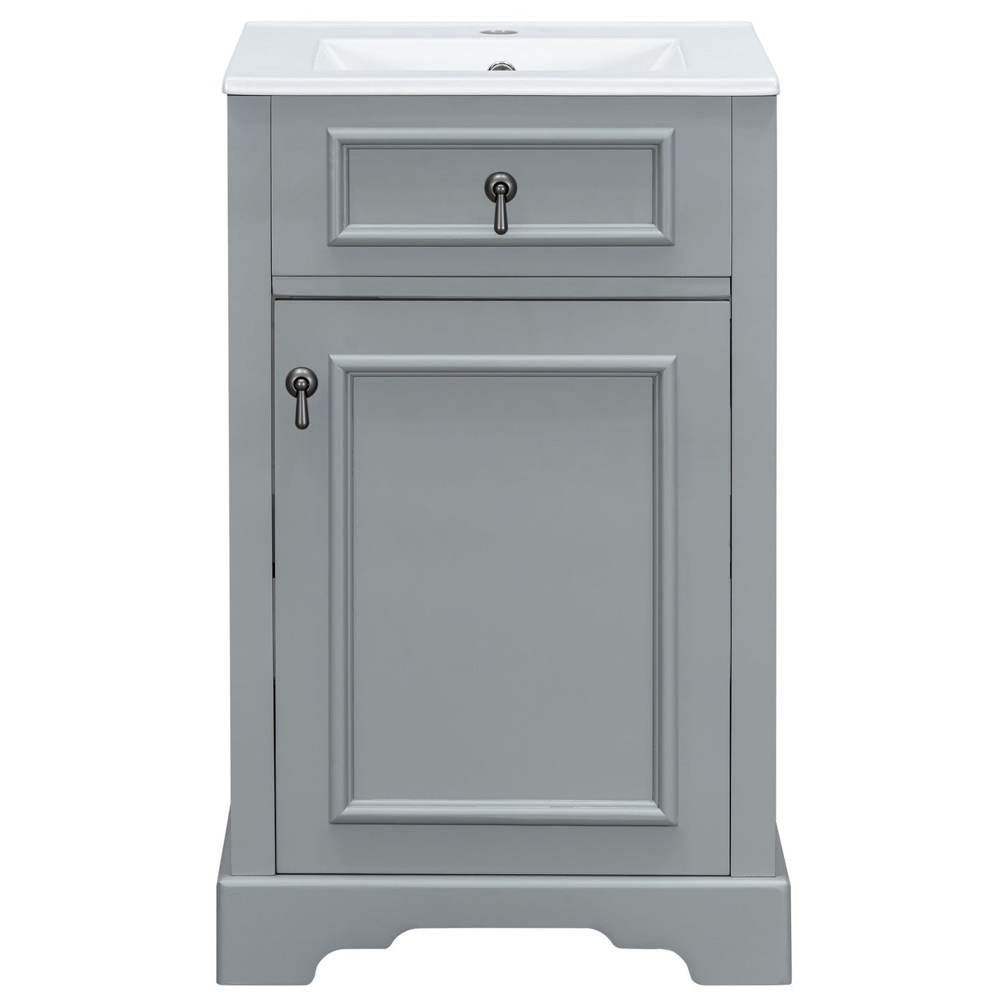 Elegant Bathroom Vanity With Ceramic Sink, Soft Close Door, Adjustable Shelf