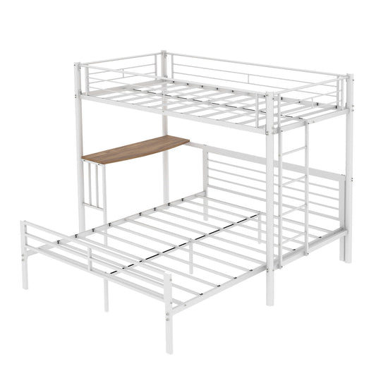 Bunk Bed With Built In Desk & Guardrail Frame
