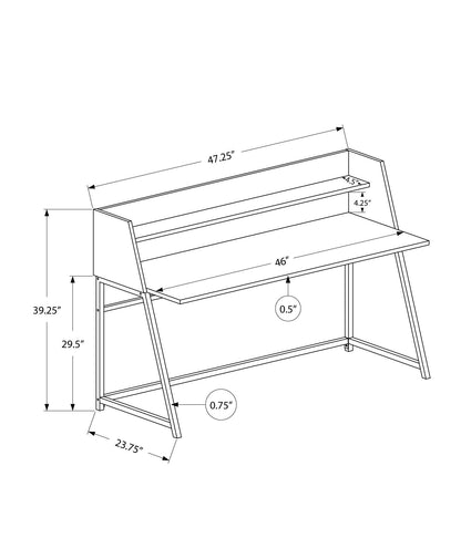 Computer Desk For Home Office Laptop, Storage Shelves, Contemporary & Modern