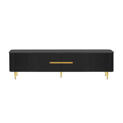 Minimalist TV Stand For TVs Up To 85", Modern Entertainment Center Media Console With 4 Spacious Cabinets For Living Room