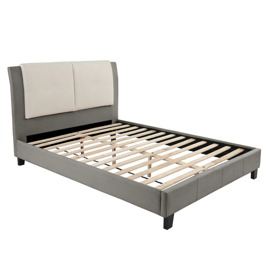 Bed Set With 2 Tone Upholstered Headboard