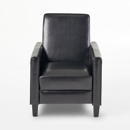 Black leather armchair on a white background