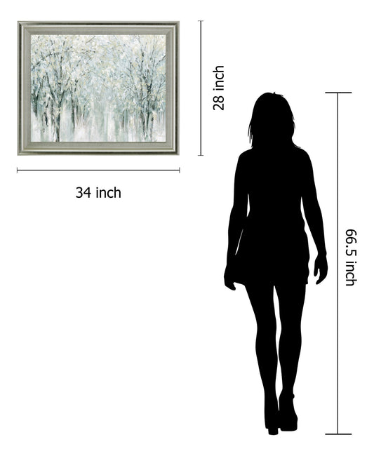 Frosted Grove - 28" x 34" Framed Wall Art - Gray