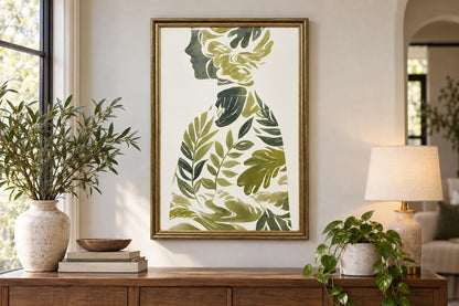 Sylvan Silhouette - 24 X 35 - Hand-Embellished Canvas In Frame - Green