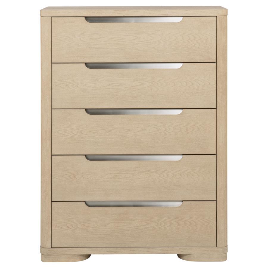 Ladera - 5-Drawer Bedroom Chest Of Drawers - Light Elm