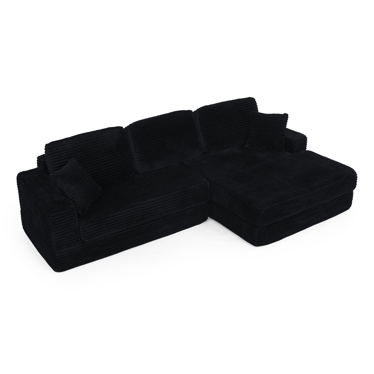 Modern Minimalist L Shape Modular Sectional Sofa, Couch