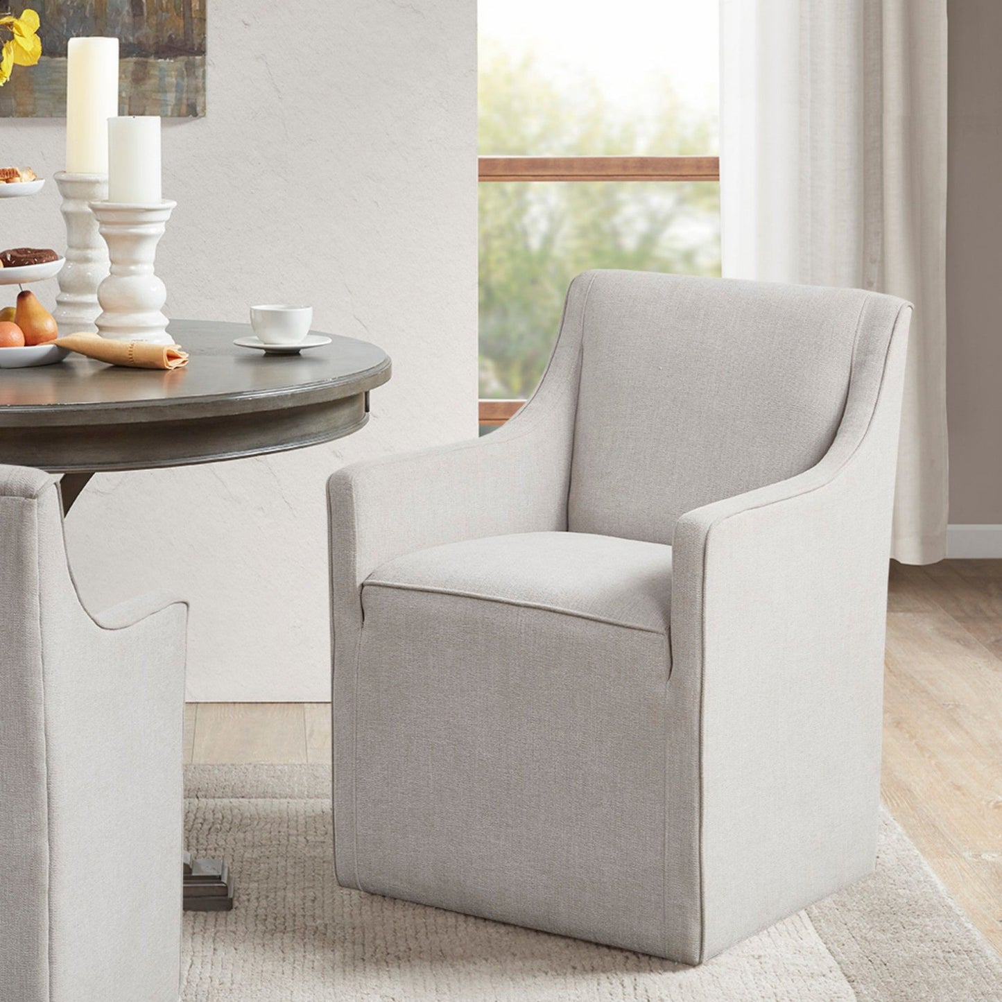 Traditional Skirted Dining Arm Chair