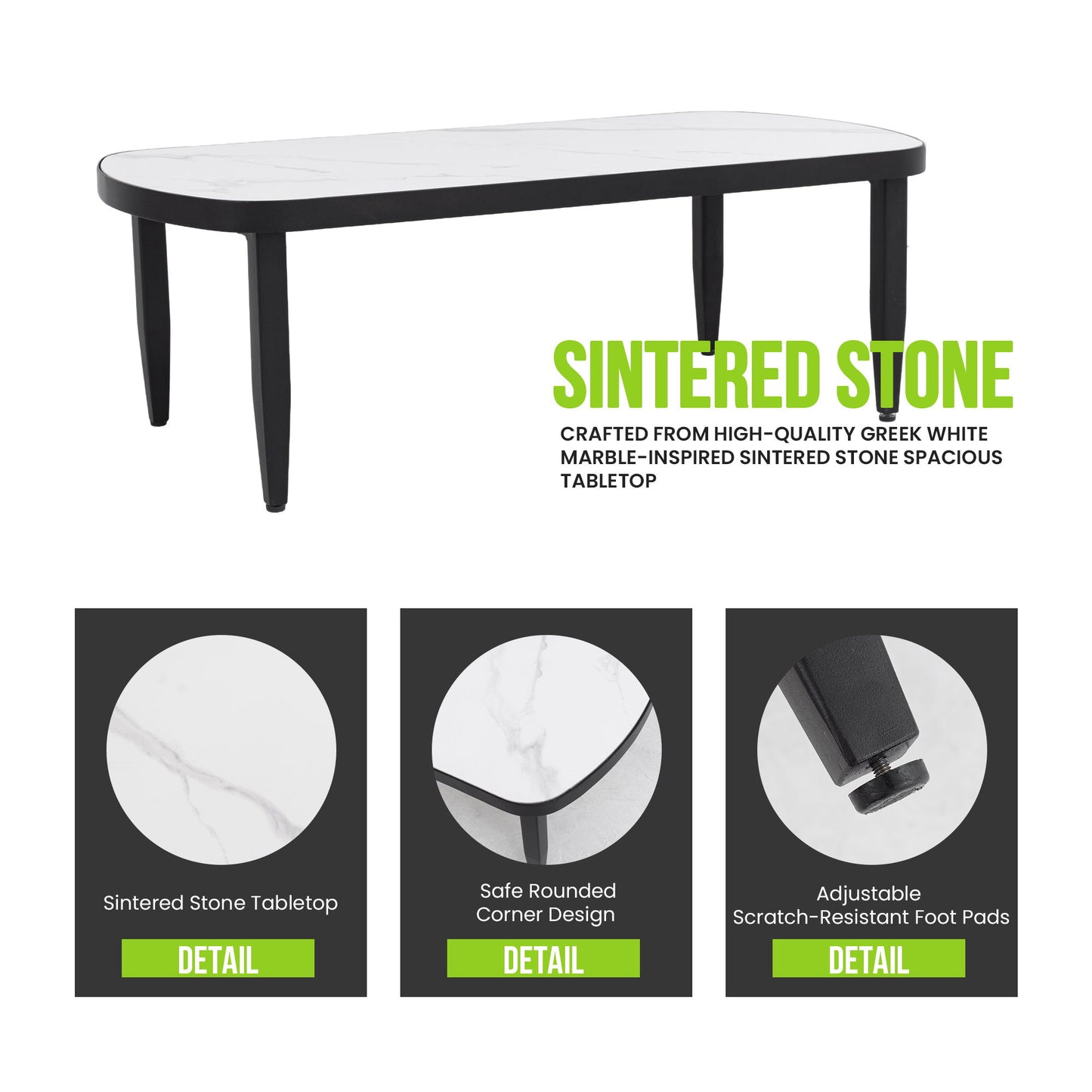 Outdoor Elegance Table, Rounded Corners