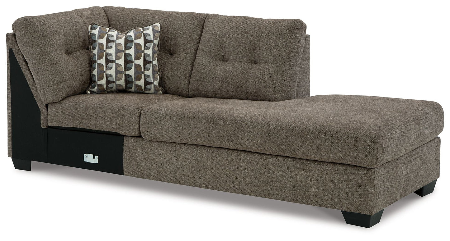 Mahoney - Raf Corner Chaise - Chocolate