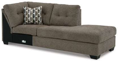 Mahoney - Raf Corner Chaise - Chocolate