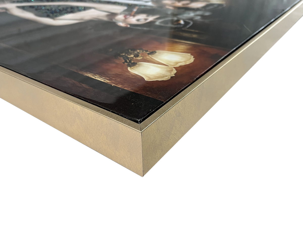 Velvet Encore Hand-Embellished Gloss Canvas With Rocks In Frame - Black / Brown