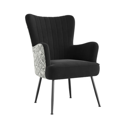 Accent Chair With Unique Print Fabric