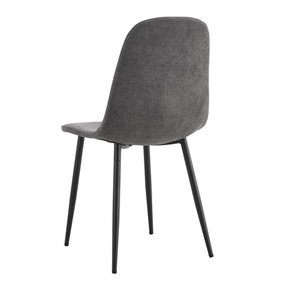 Modern Medieval Style Cushioned Side Chairs Set With Metal Legs For Kitchens