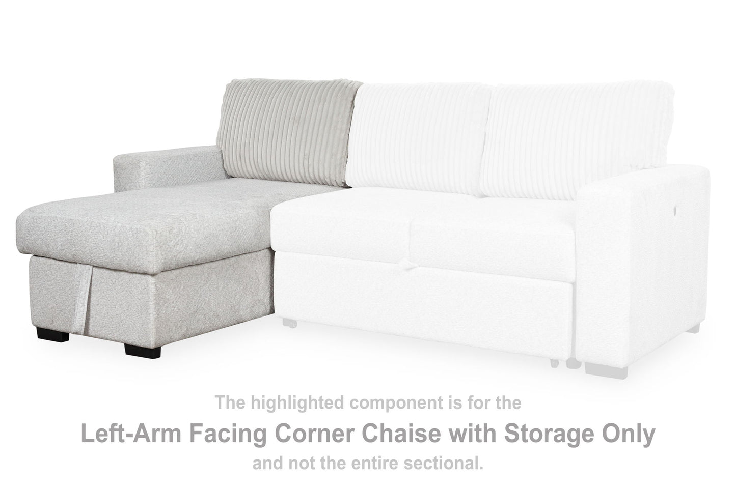 Wohlen - LAF Corner Chaise With Storage - Alloy
