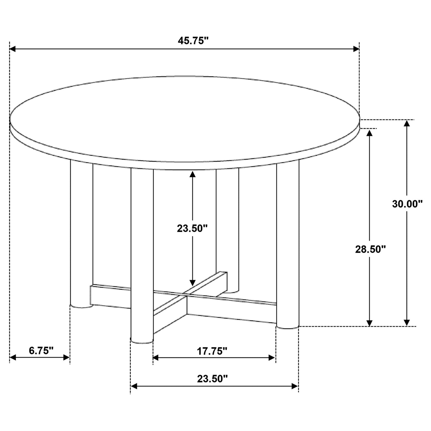 Graham - 5 Piece Round Dining Table Set - Walnut