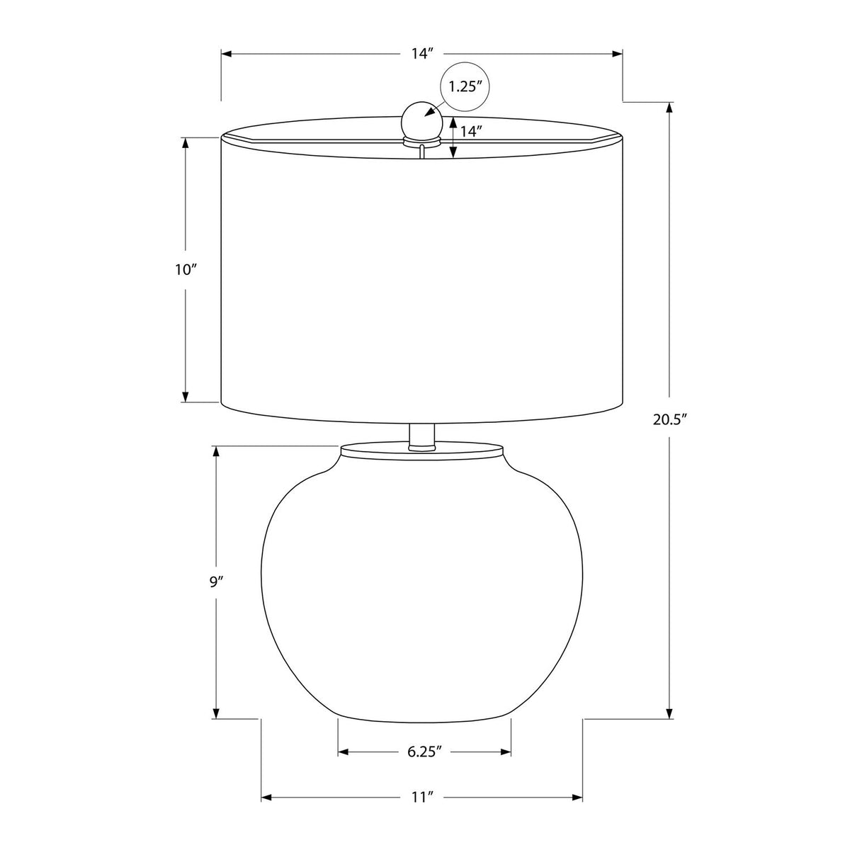 Modern Lighting, Table Lamp, Ceramic - Cream