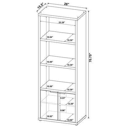 Noriega - 3 Shelf Media Tower With Open Shelves And Hidden Cabinet Storage - Mango Color