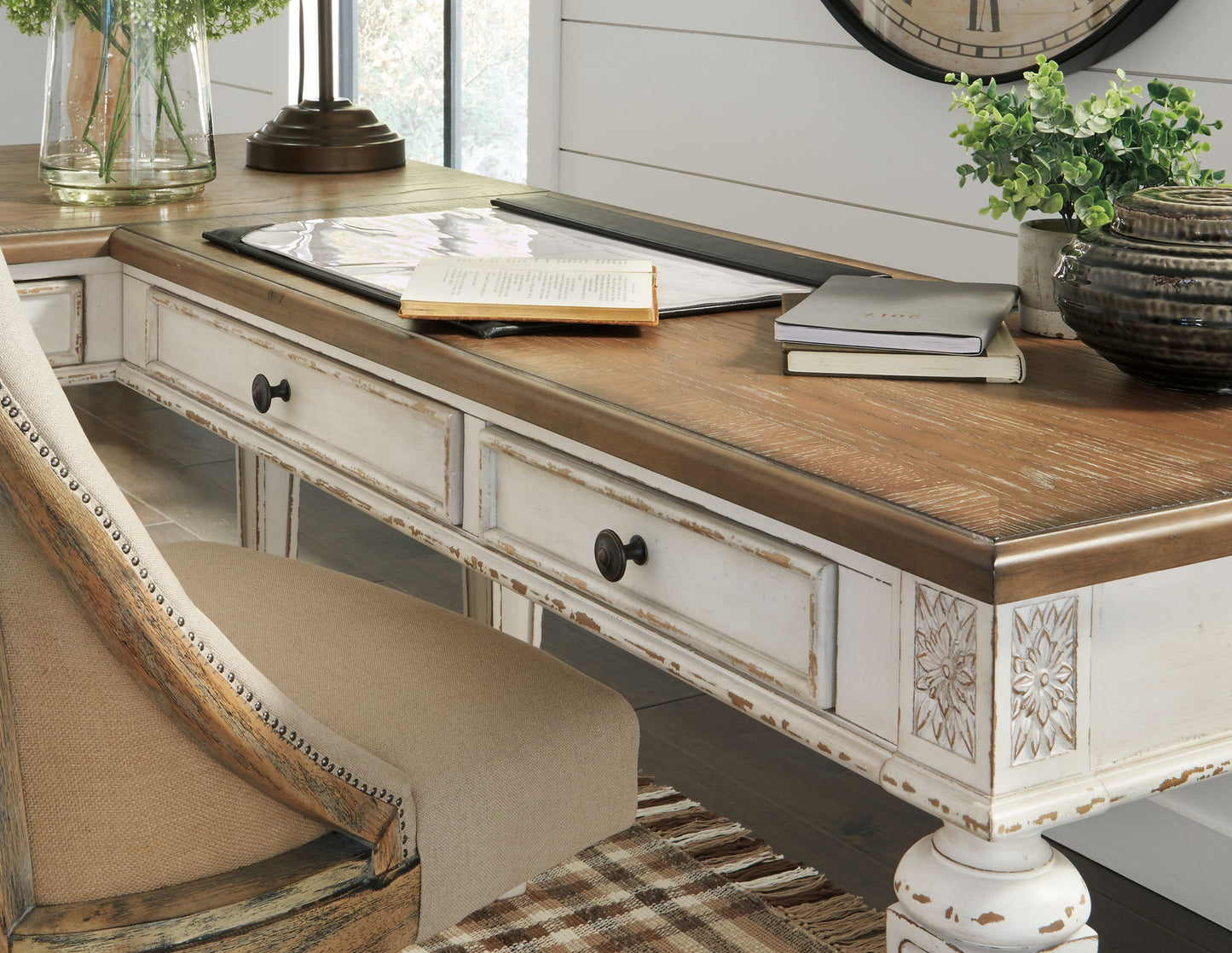 Realyn - Home Office Desk Return - White / Brown