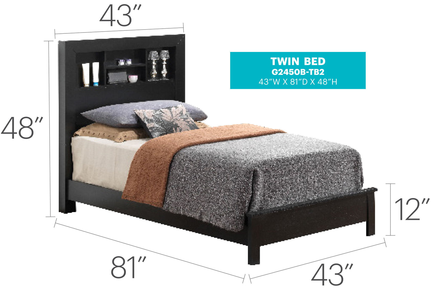 Bed With Transitional Design Stylish