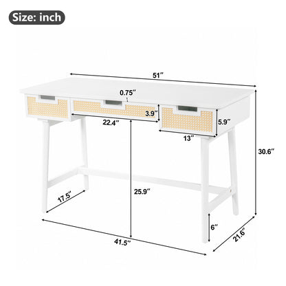 Writing Desk With 3 Drawers For Living Room