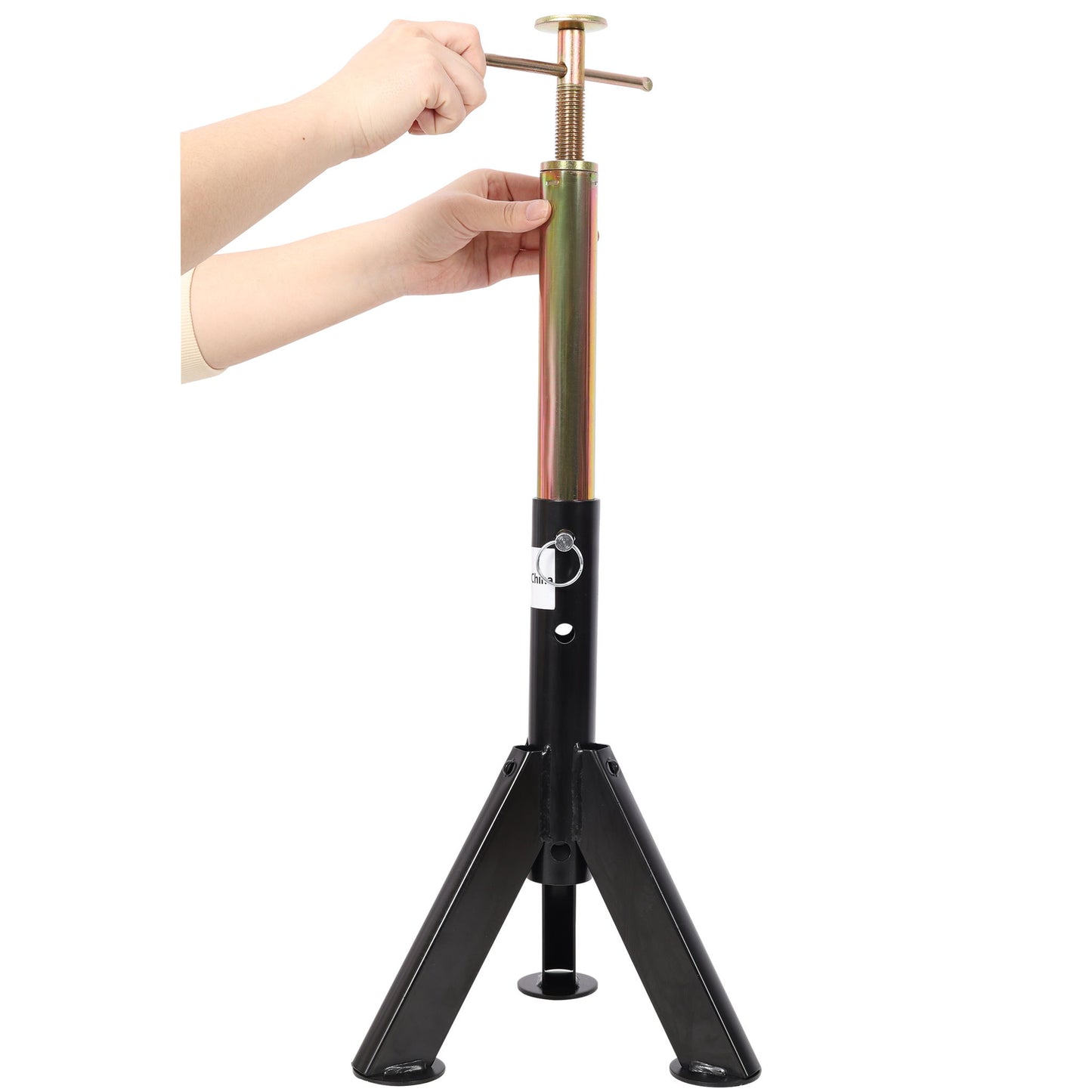 RV Adjustable Telescoping Stabilizer Jack Stand Supports Stabilizer, 16" To 30" (Set of 2) - Black