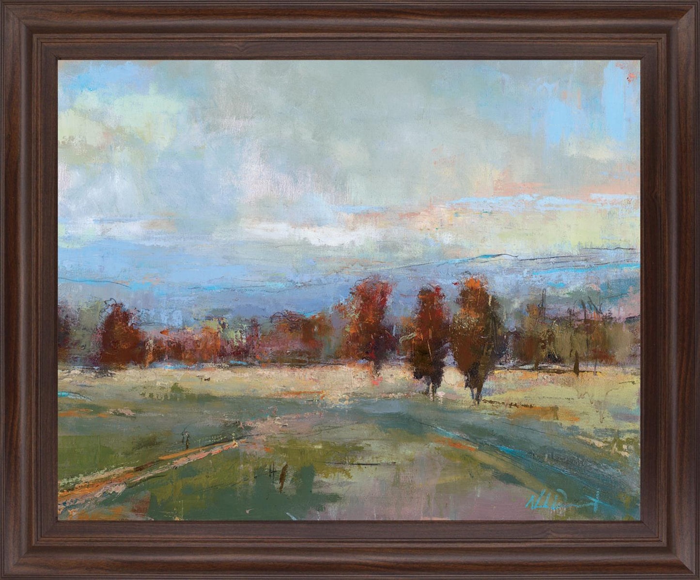 Vivid Meadow Dreamscape - 28" x 34" Framed Wall Art - Green