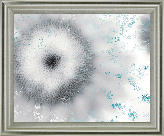 Frosted Petal Burst - 28" x 34" Framed Wall Art - Gray