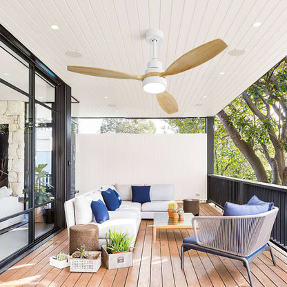 52" Integrated LED Ceiling Fan With Remote Control And Blades For Living Room