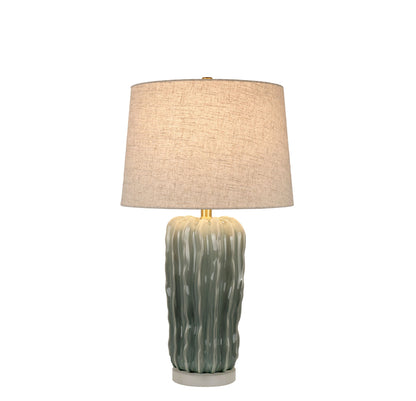 Wave Crest Ceramic & Frosted Crystal Table Lamp (Set of 2) - Glacier Blue / Frosted Crystal