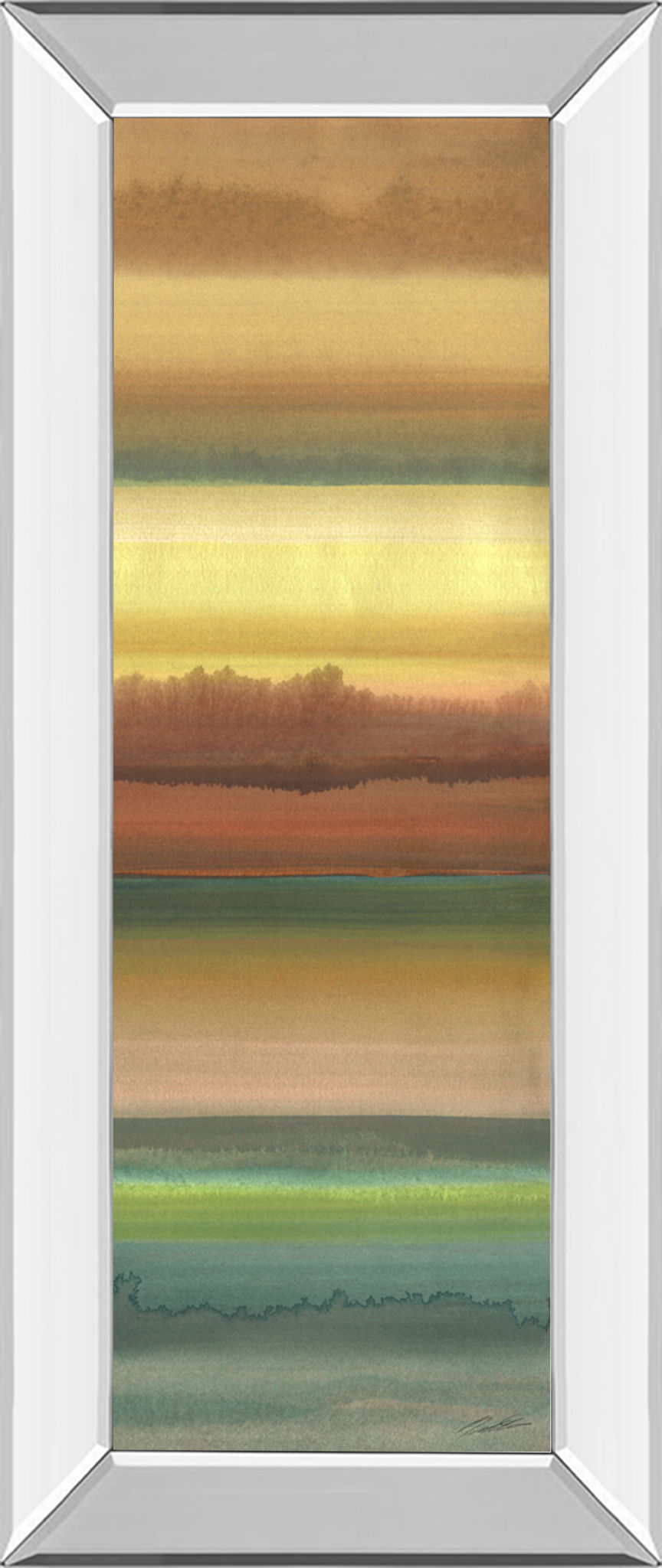 Ambient Sky Il By John Butler - Mirror Framed Print Wall Art - Light Brown