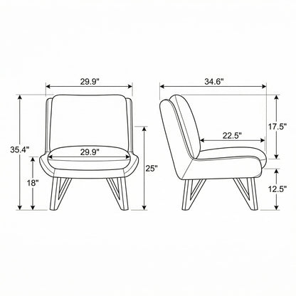 Armless Accent Chair - Dark Navy