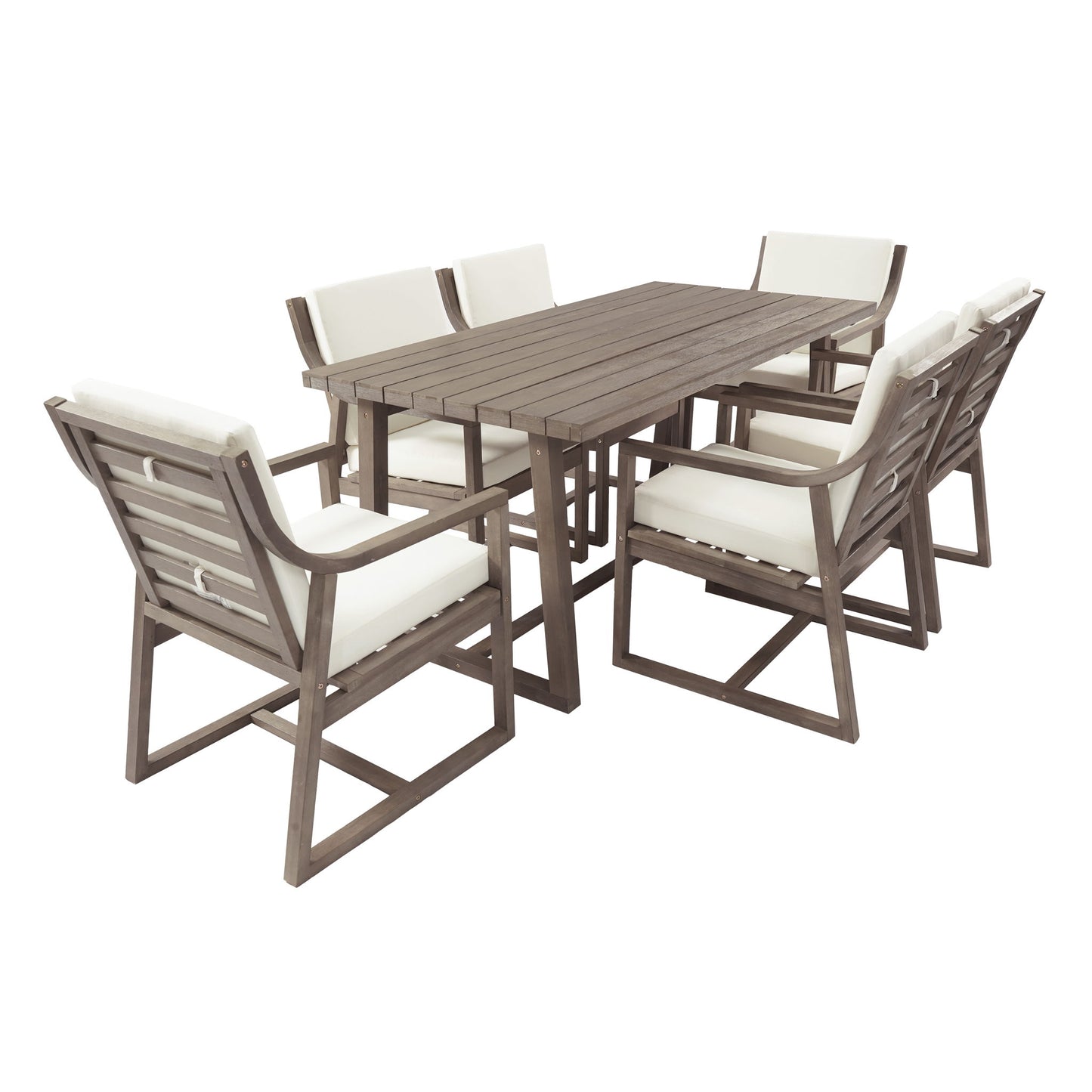 7 Piece Modern Outdoor Dining Set, Patio Furniture
