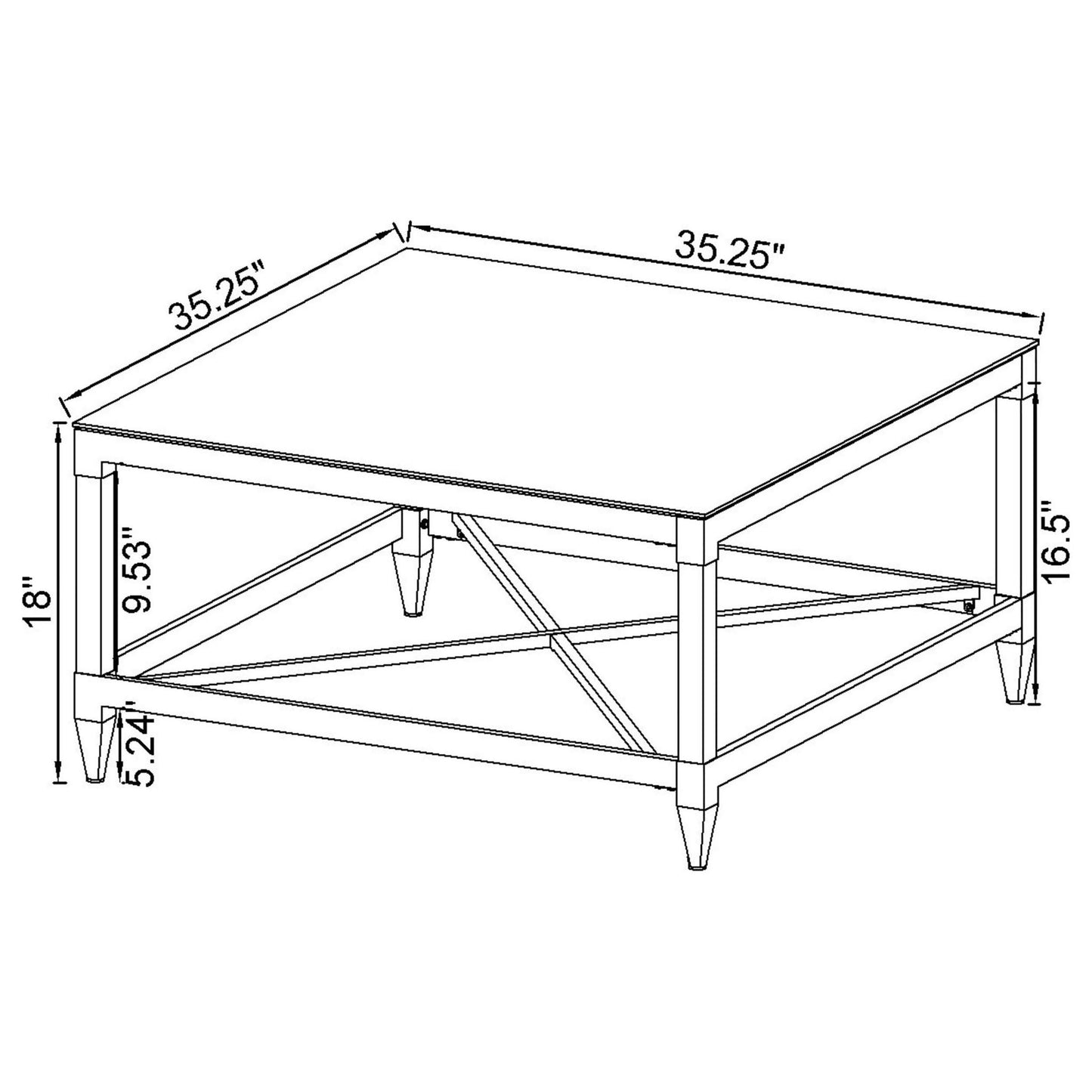Wallingsford - 2 Piece Square Coffee And End Table Set - Chrome