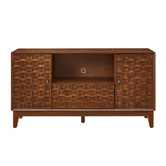 TV Stand With 3D Wood Texture - Brown