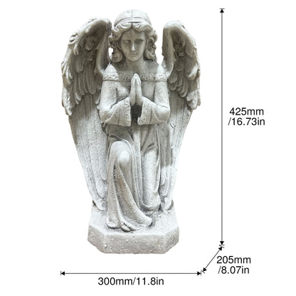 Magnesium Oxide Praying Angel Statue Weatherproof Cherub Sculpture Outdoor Garden Lawn Decor Ornament