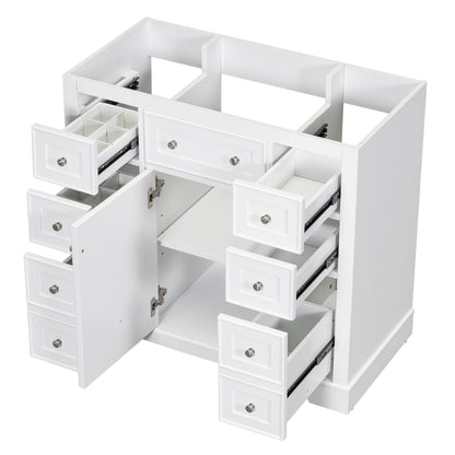Modern Bathroom Vanity Base Only With 1 Cabinet And 6 Drawers